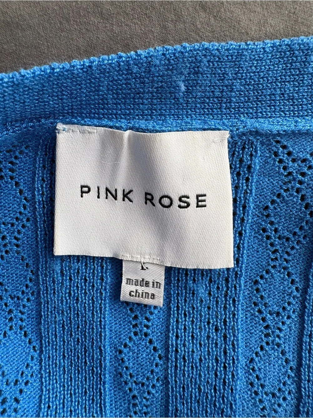 Pink Rose Bright Blue V-Neck Wrap Sweater